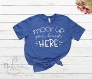 Mock up Bella Canvas 3001 Heather True Royal Unisex Mockup Product Image 1