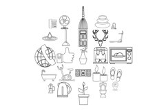 Boozer icons set, outline style Product Image 1