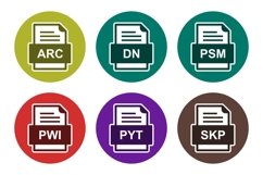 Set Of File Formats Icons Product Image 1