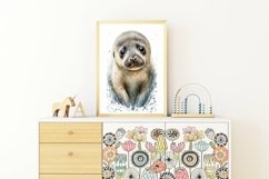 Watercolor Baby Pup Nursery Wall Art, Seal Printable Art Product Image 5