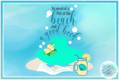In Need Of A Day At The Beach And A Good Book Quote SVG Product Image 2