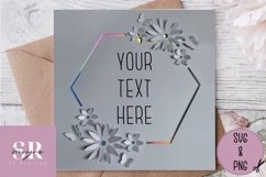 3D Hexagon frame| Paper cutting | floral frame SVG. Product Image 1