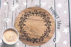 Floral X-mas Wreath SVG, Christmas Decor Cut File Product Image 2