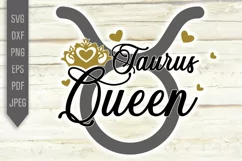 Taurus Queen Svg. Zodiac Sign Birthday. Horoscope dxf, png Product Image 2