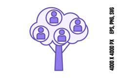 Colored Family Tree Icon Product Image 1