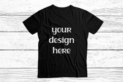 Black Shirt Mock-up | Gildan T-shirt Flat Lay Product Image 1