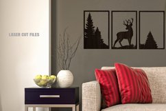 3 Piece Forest Deer Scene SVG Glowforge Laser Cut Files Product Image 2