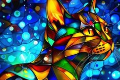 Stained Glass Cat Background Wallpaper Product Image 1