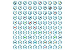 100 faq icons set, isometric 3d style Product Image 1