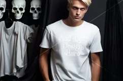 Halloween T Shirt Mockup Male, White T-Shirt Mockup, d26 Product Image 2