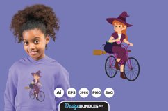 A Cycling Witch for T-Shirt Design Product Image 1
