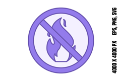 Colored No Fire Icon Product Image 1