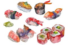 Sushi set Felix watercolor png Product Image 1