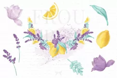 Lemons Fruits Lavender Citrus Purple Yellow Clip Art Product Image 4