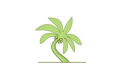 Curved Palm Tree Mono Line Product Image 1