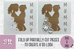 3D Mummy card| Paper cutting | Mother’s Day card SVG Product Image 5