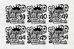 Birthday Queen SVG, 36th to 55th Birthday Girl Svg, Crown Product Image 6