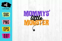 Mommy's Little Monster Halloween SVG Cut File Product Image 1
