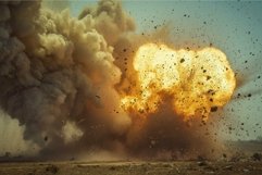 Enormous Accident bomb explosion. Generate Ai Product Image 1