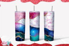 20 oz Skinny Tumbler galaxy and marble sublimation Product Image 4
