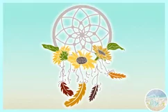 Dreamcatcher with Sunflowers Feathers Beads SVG Dxf Eps Png Product Image 3