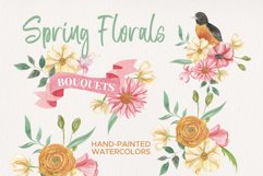 Spring Floral Bird Watercolors Flowers Bouquets Arrangements Product Image 1