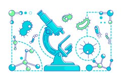 Microbiology thin line concept vector illustration Product Image 1