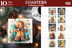 Christmas Square Coaster Sublimation Bundle Product Image 1