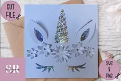 3D Floral Unicorn horn| Paper cutting | unicorn svg Product Image 2