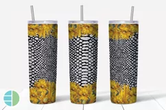 Skinny Tumbler Sublimation Design - Sunflower Leopard Print Product Image 5