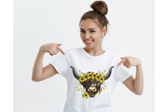 Alpine Cow, Sunflowers, Sublimation T-shirt Design Product Image 2