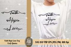 Faith Hope Love SVG. Positive quotes svg cut files. Product Image 2