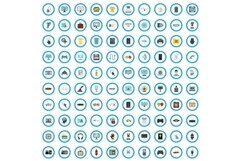 100 computer icons set, flat style Product Image 1