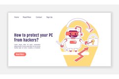 Bad bot landing page flat silhouette vector template Product Image 1