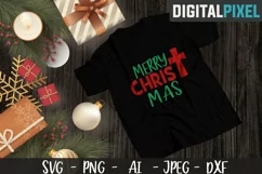 Merry Christmas SVG PNG JPEG DXF Christmas Cross, Cricut Cut Product Image 1