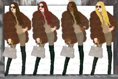 Fur Jacket Fashion Illustrations Fall Winter Fashion Clipart Product Image 2