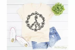 Wildflower peace sign svg, hippie svg, peace symbol svg Product Image 1