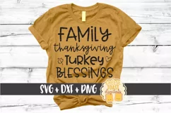 Family Thanksgiving Turkey Blessings - SVG PNG DXF Cut Files Product Image 1
