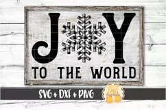 Joy To The World - Buffalo Plaid Christmas Sign SVG PNG DXF Product Image 1