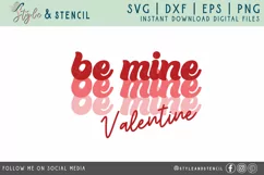 Valentine Be Mine Retro SVG - PNG, DXF, EPS, SVG, Cut File Product Image 2