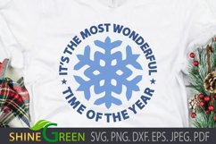 Christmas SVG - Snowflake - Wonderful Time of Year - Quote Product Image 1