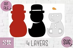 Snowman Money card | Paper cutting | Money card SVG Product Image 3