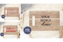 Cutting board mockup PSD Plain background JPG full wrap Product Image 1