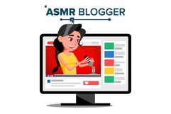 ASMR Blogger Channel Vector. Woman. Relax Effect. Insomnia Product Image 1