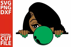 Peeking Black Girl svg, Melanin poppin ,Black woman, African Product Image 2