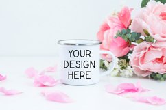 Mug Mockup Valentine&#039;s Day White Enamel Coffee Cup Camp Product Image 1