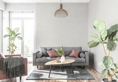 Wall mockup - Wallpaper mockup - Living room scene Product Image 9