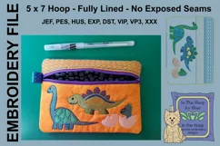 ITH Dinosaur Friends Zipper Bag Zipper Bag - Lined, 5X7 Product Image 2