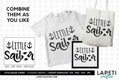 Little sailor quote svg, baby nautical lettering quote Product Image 2