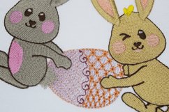 Easter Bunnies playing with the egg. Embroidery design Product Image 2